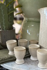 Mica decorations Eierdopje Racco beige - set van 6