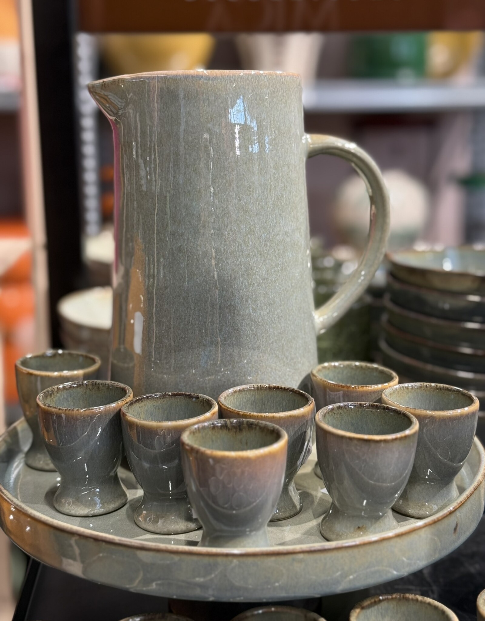 Mica decorations Eierdopje Racco groen - set van 6