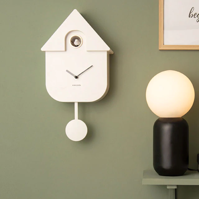 A195 Glazen moderne wandklok met slinger