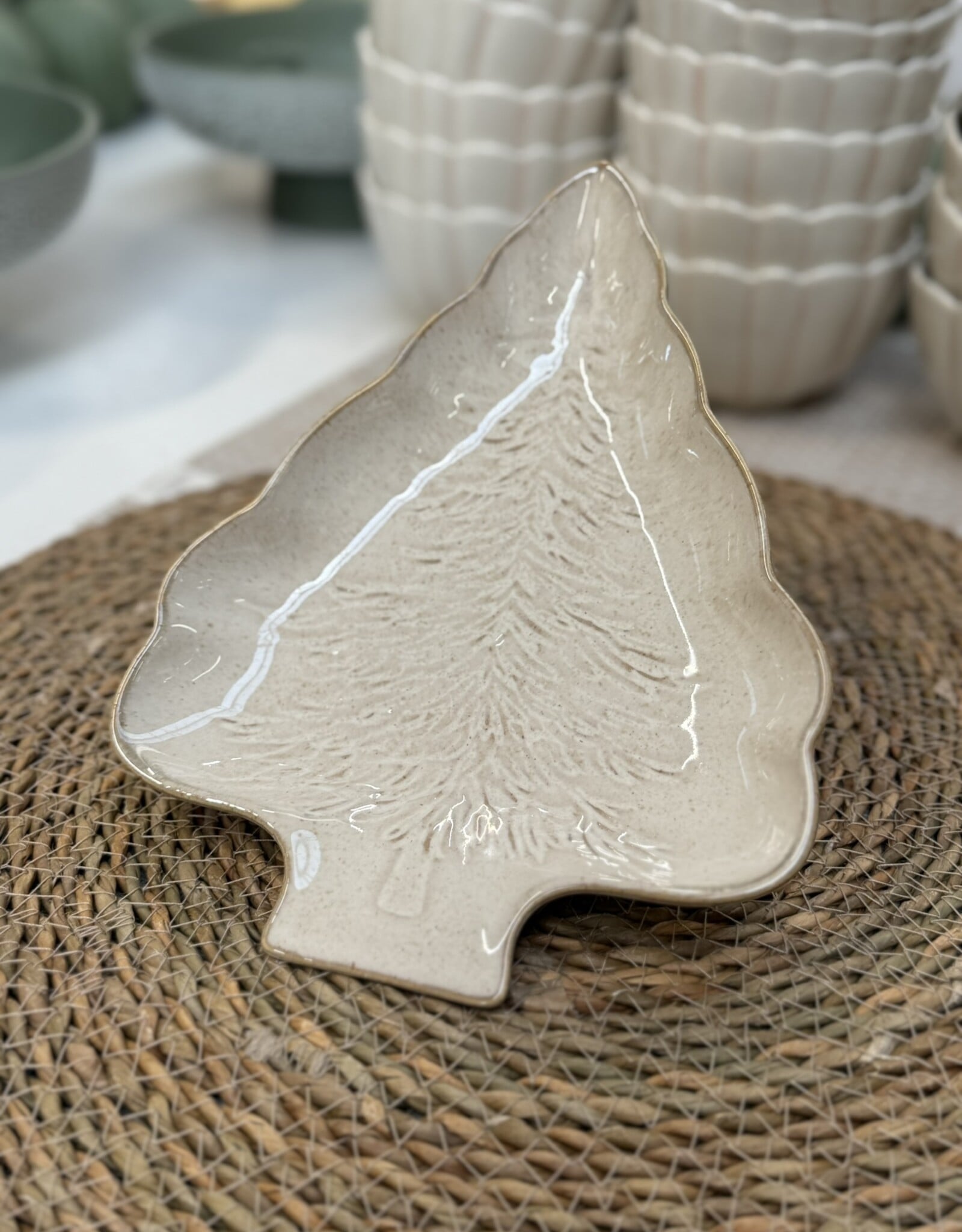 Home Delight Bordje boom - set van 2 - beige