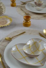 Home Delight Bord hart streep geel - set van 2