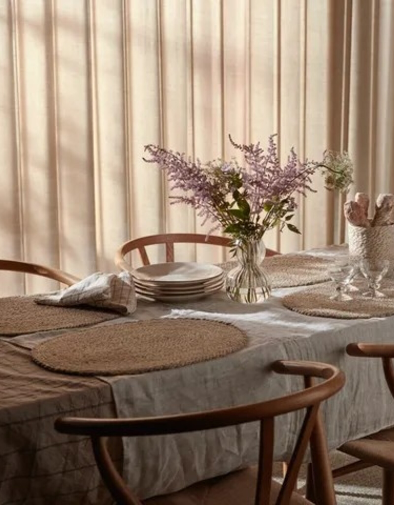 Dixie Sweden Placemat  6  stuks - ovaal -  Elin  natural grey