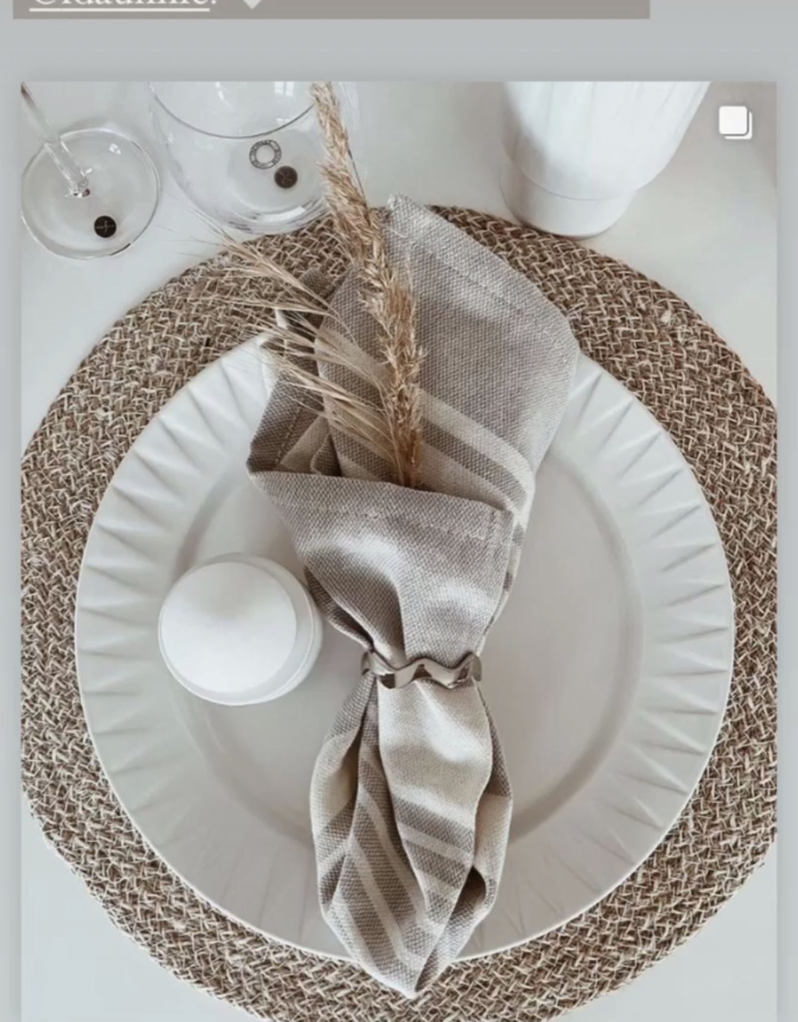 Dixie Sweden Placemat  rond jute 4 stuks - Ella pure natural - Copy