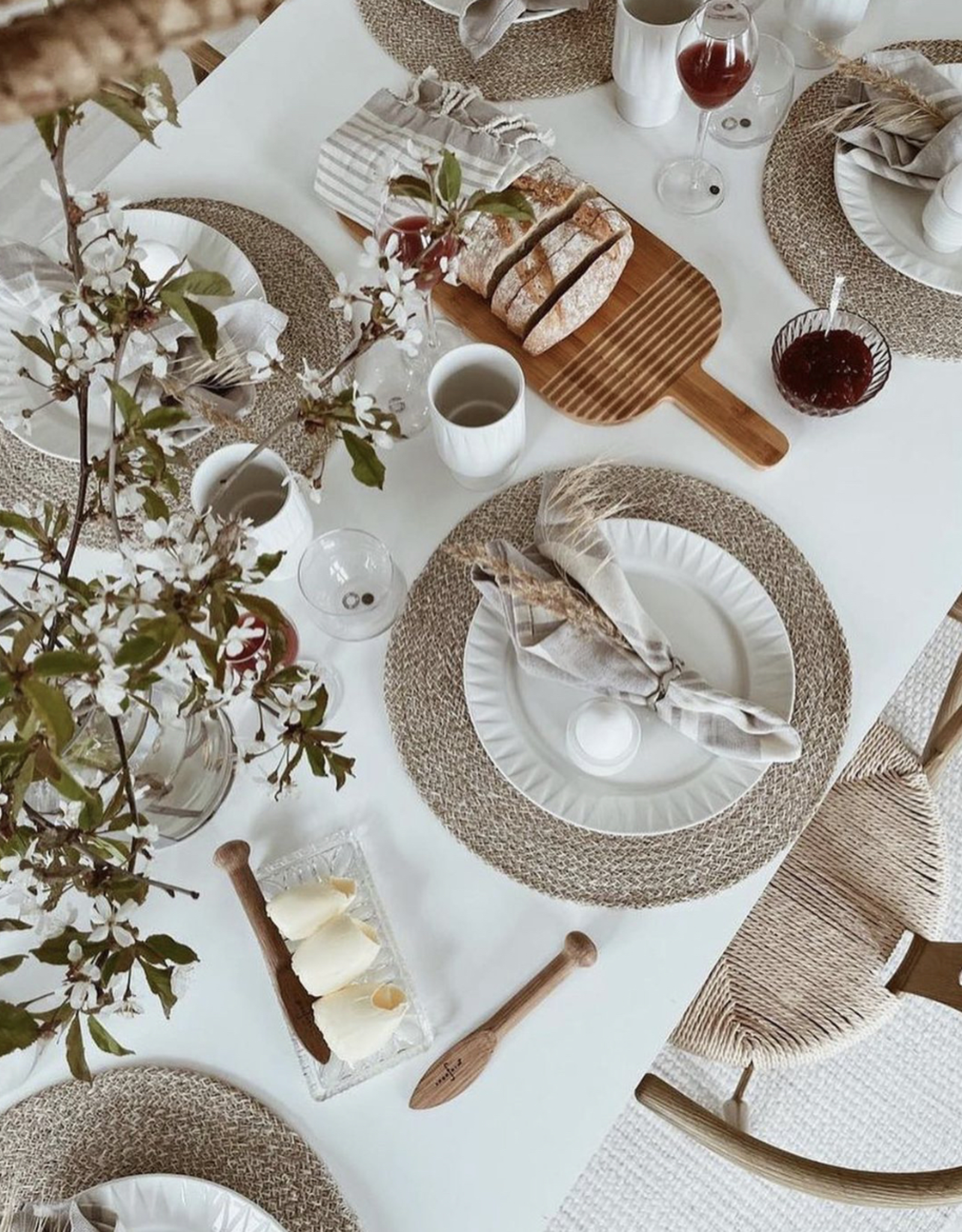 Dixie Sweden Placemat  rond jute 4 stuks - Ella pure natural - Copy