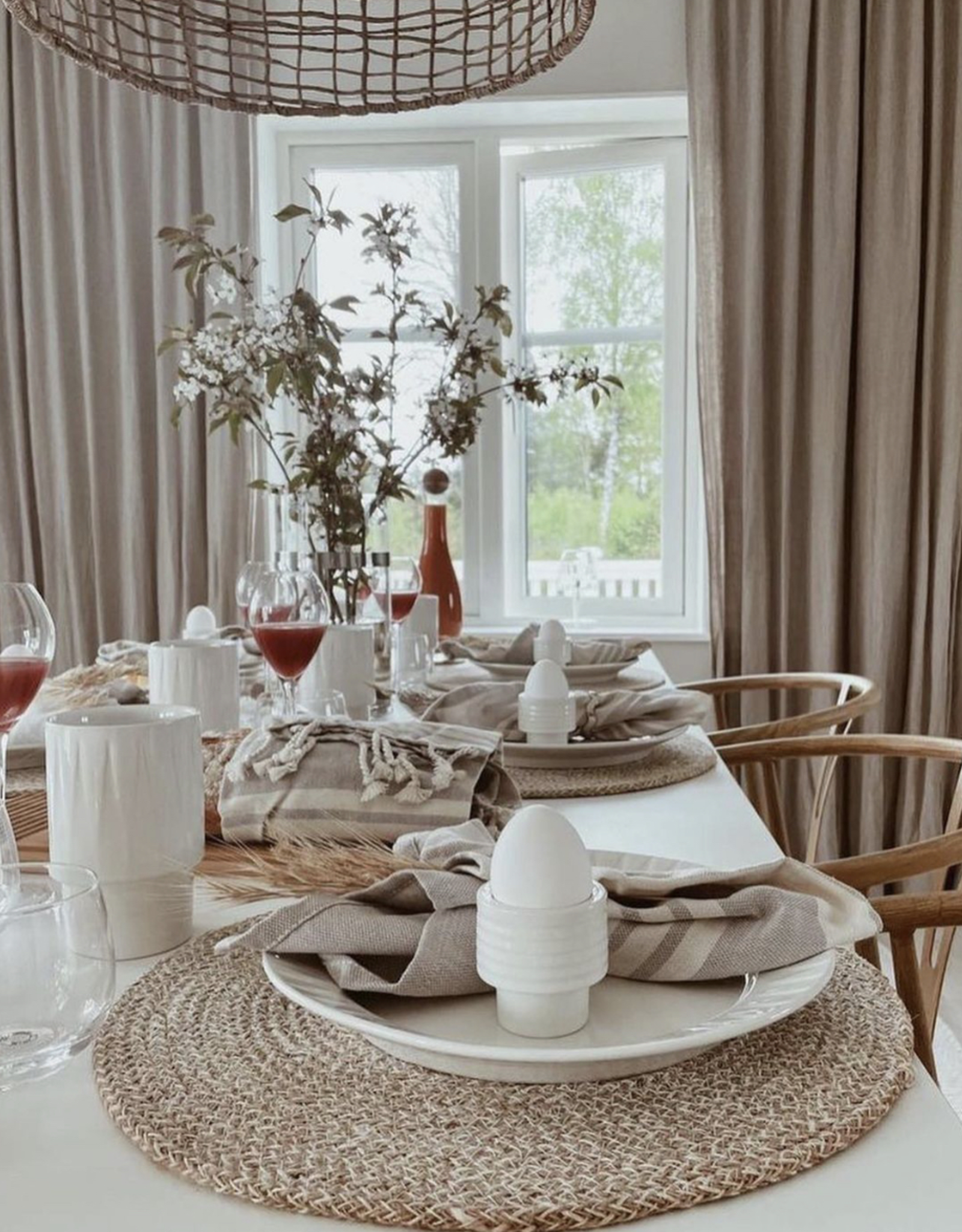 Dixie Sweden Placemat  rond jute 4 stuks - Ella pure natural - Copy