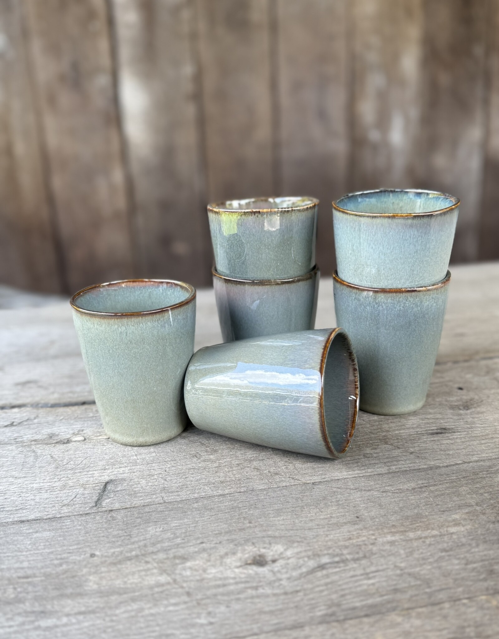 Mica decorations Koffiebeker Racco groen Large - set van 6