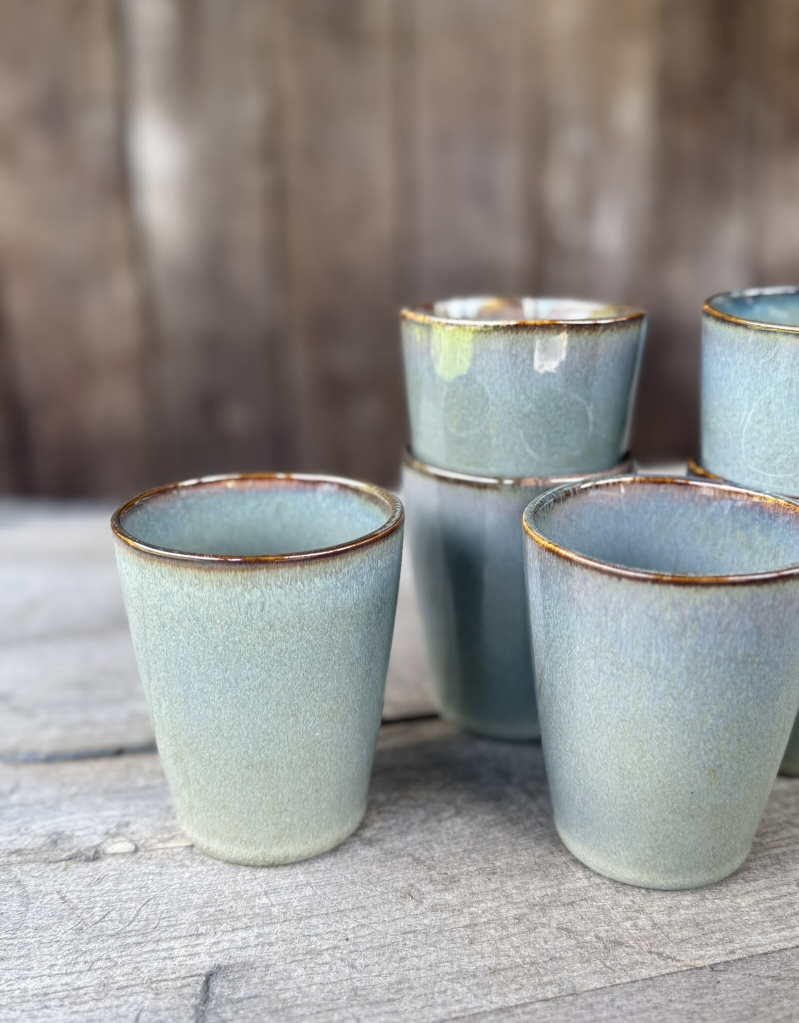 Mica decorations Koffiebeker Racco groen Large - set van 6