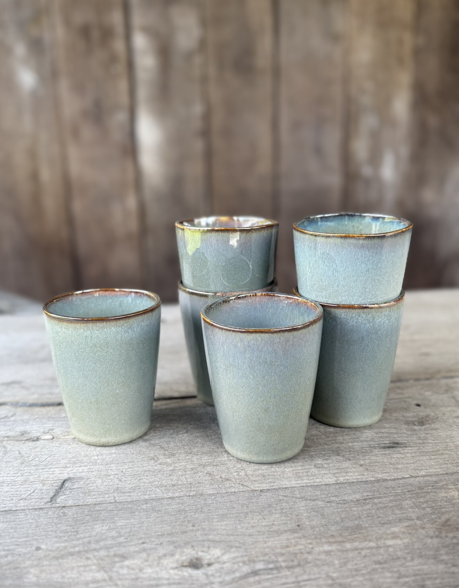 Mica decorations Koffiebeker Racco groen Large - set van 6