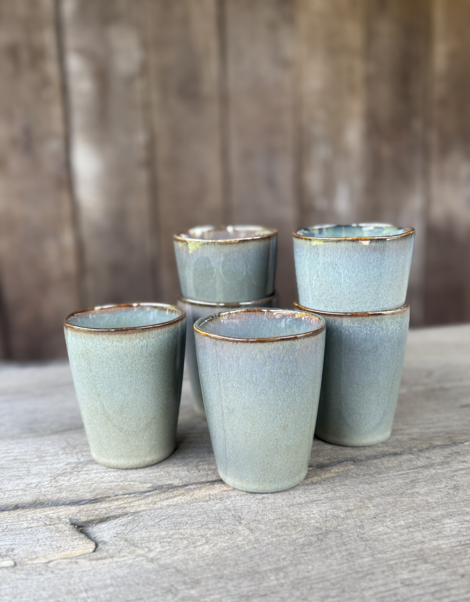 Mica decorations Koffiebeker Racco groen Large - set van 6