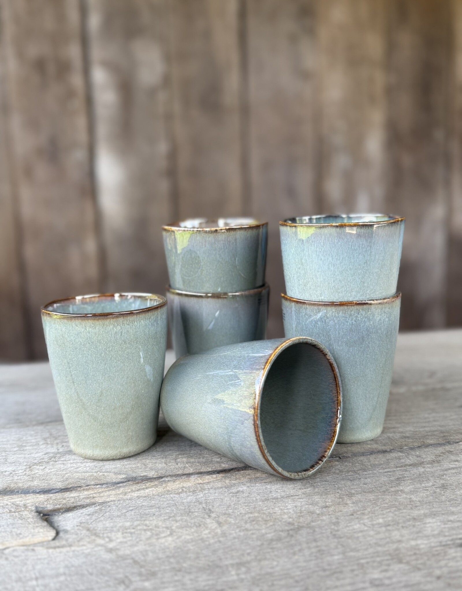 Mica decorations Koffiebeker Racco groen Large - set van 6