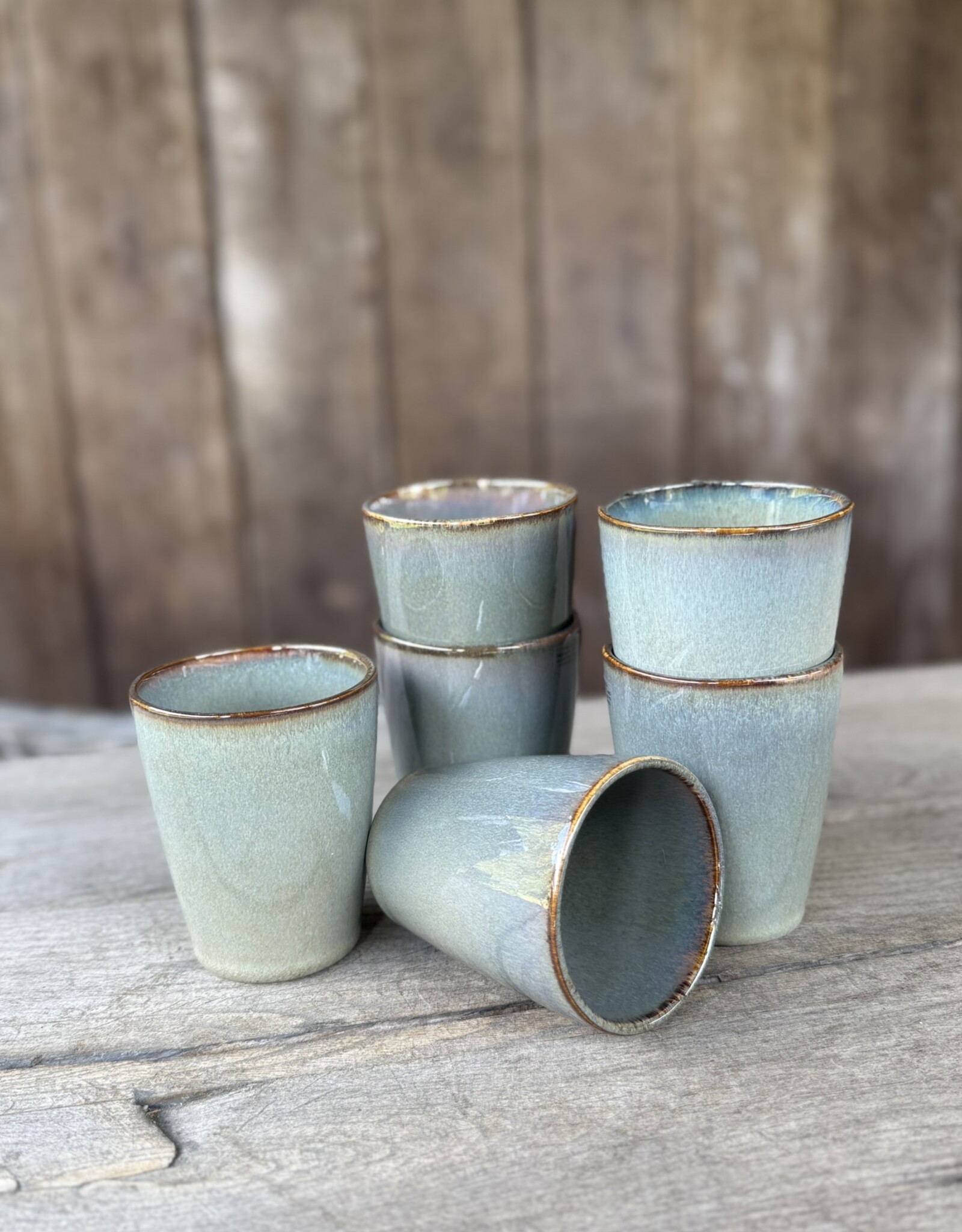 Mica decorations Koffiebeker Racco groen Large - set van 6