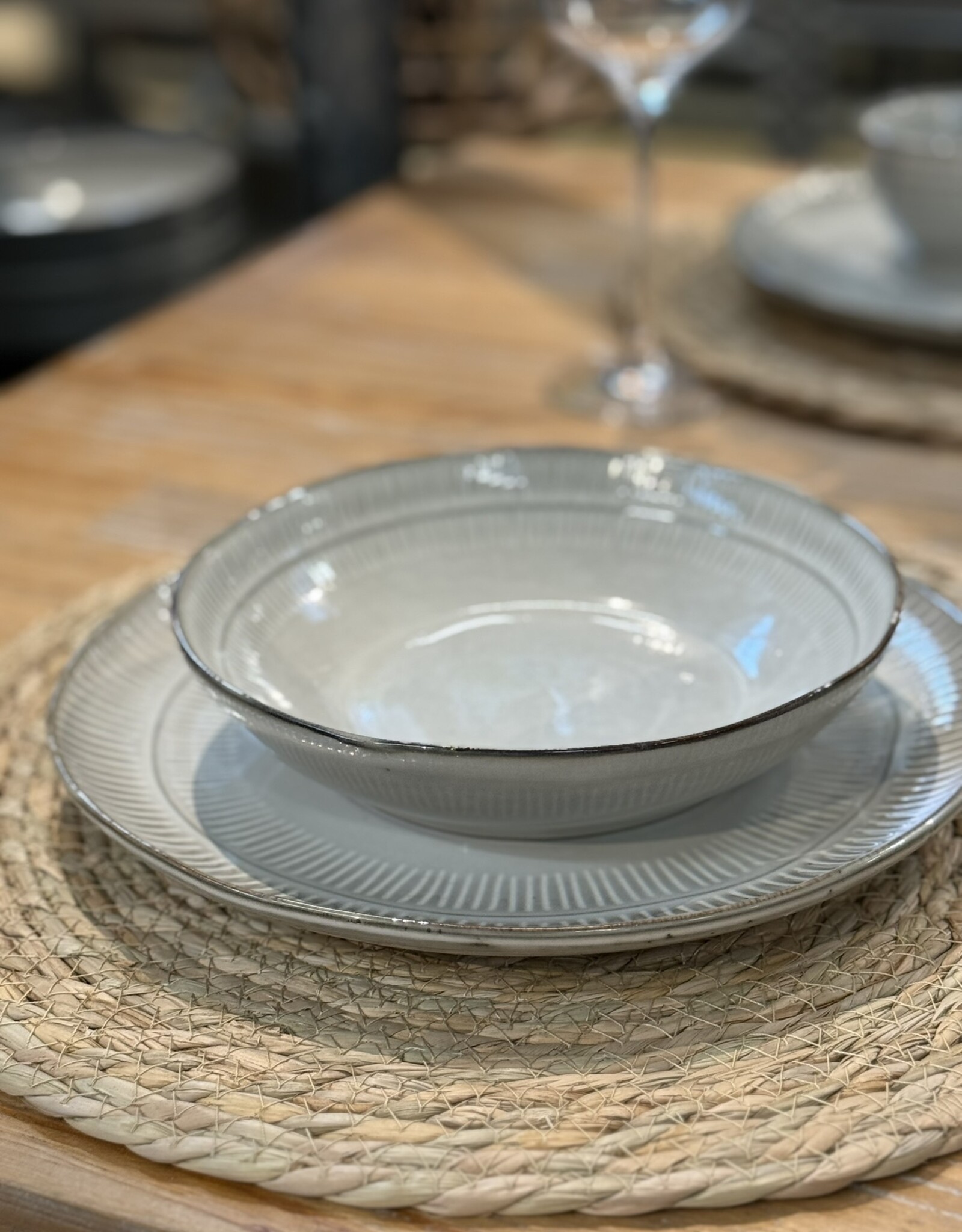 Elzet Ontbijtbord stripe - set van 8