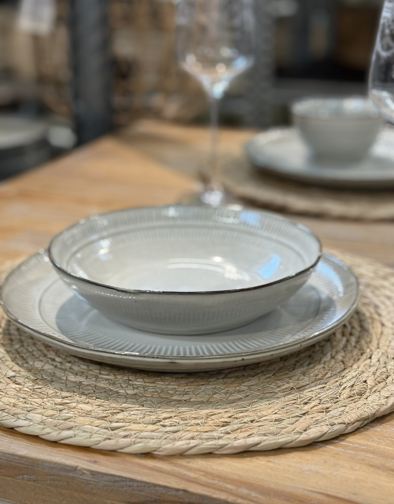 Elzet Ontbijtbord stripe - set van 8