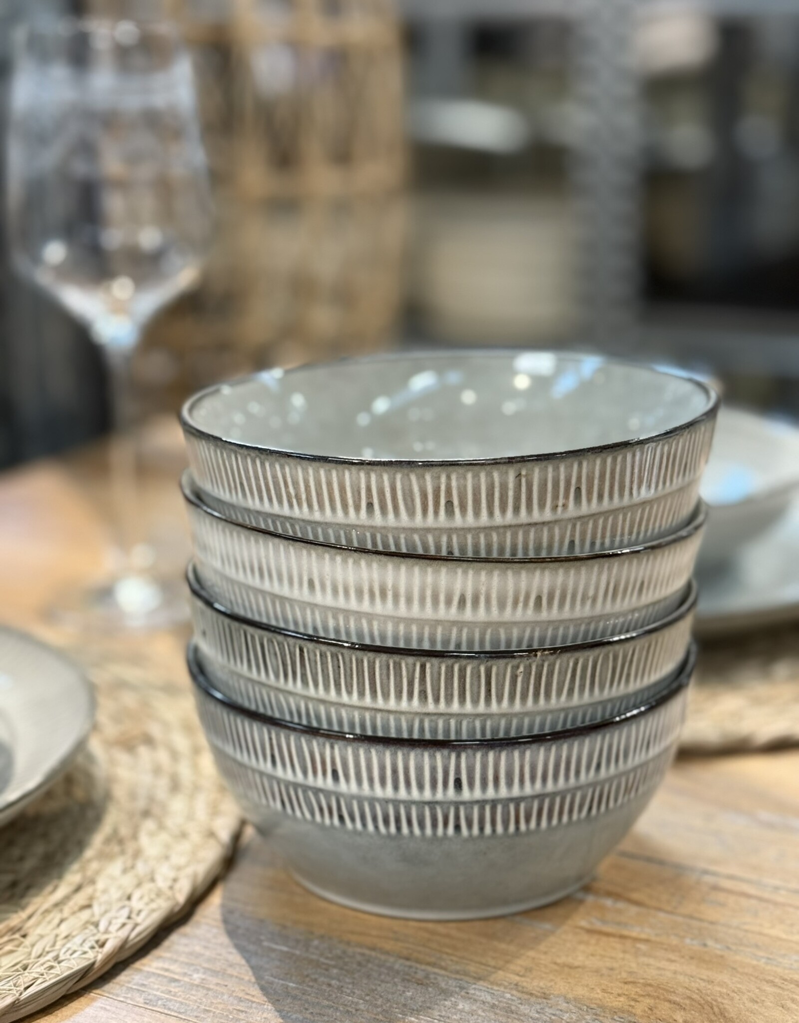 Elzet Schaal 20 cm  Stripe - set van 2