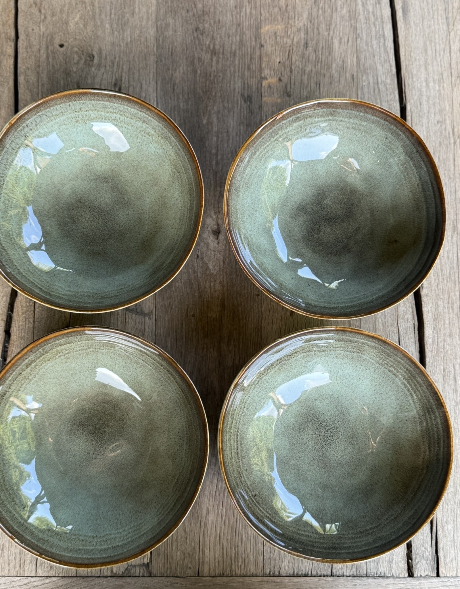 Mica decorations Pasta of  diep bord set van 4 - groen