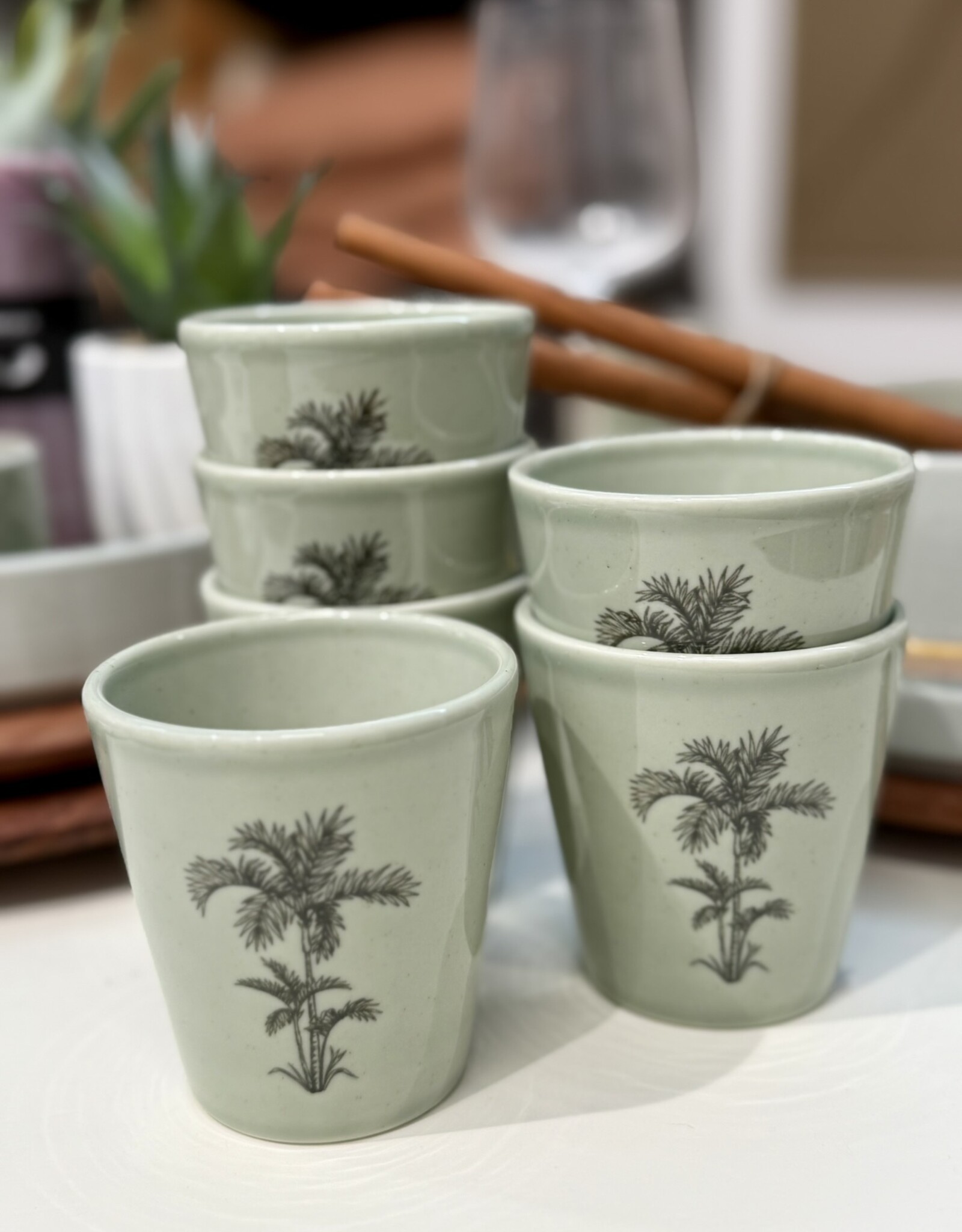 Kitchen trend Beker ocean groen - set van 6