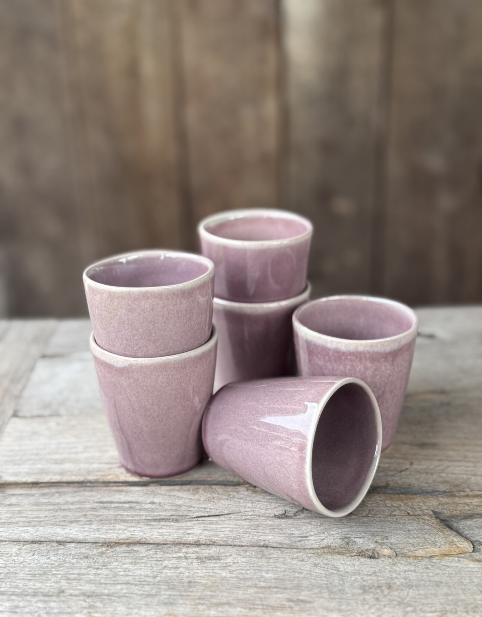 Mica decorations Koffiebeker  Racco paars - set van 6