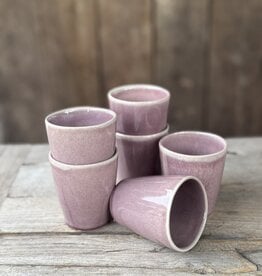 Mica decorations Koffiebeker  Racco paars - set van 6