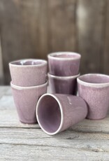 Mica decorations Koffiebeker  Racco paars - set van 6