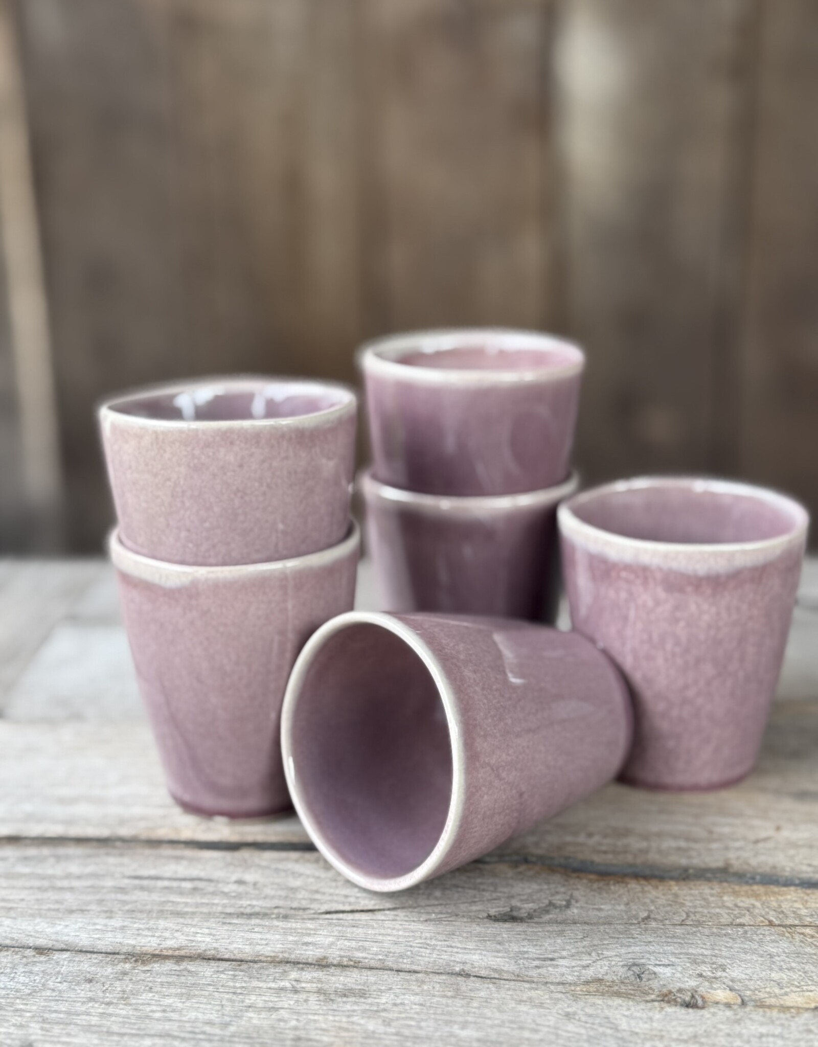 Mica decorations Koffiebeker  Racco paars - set van 6