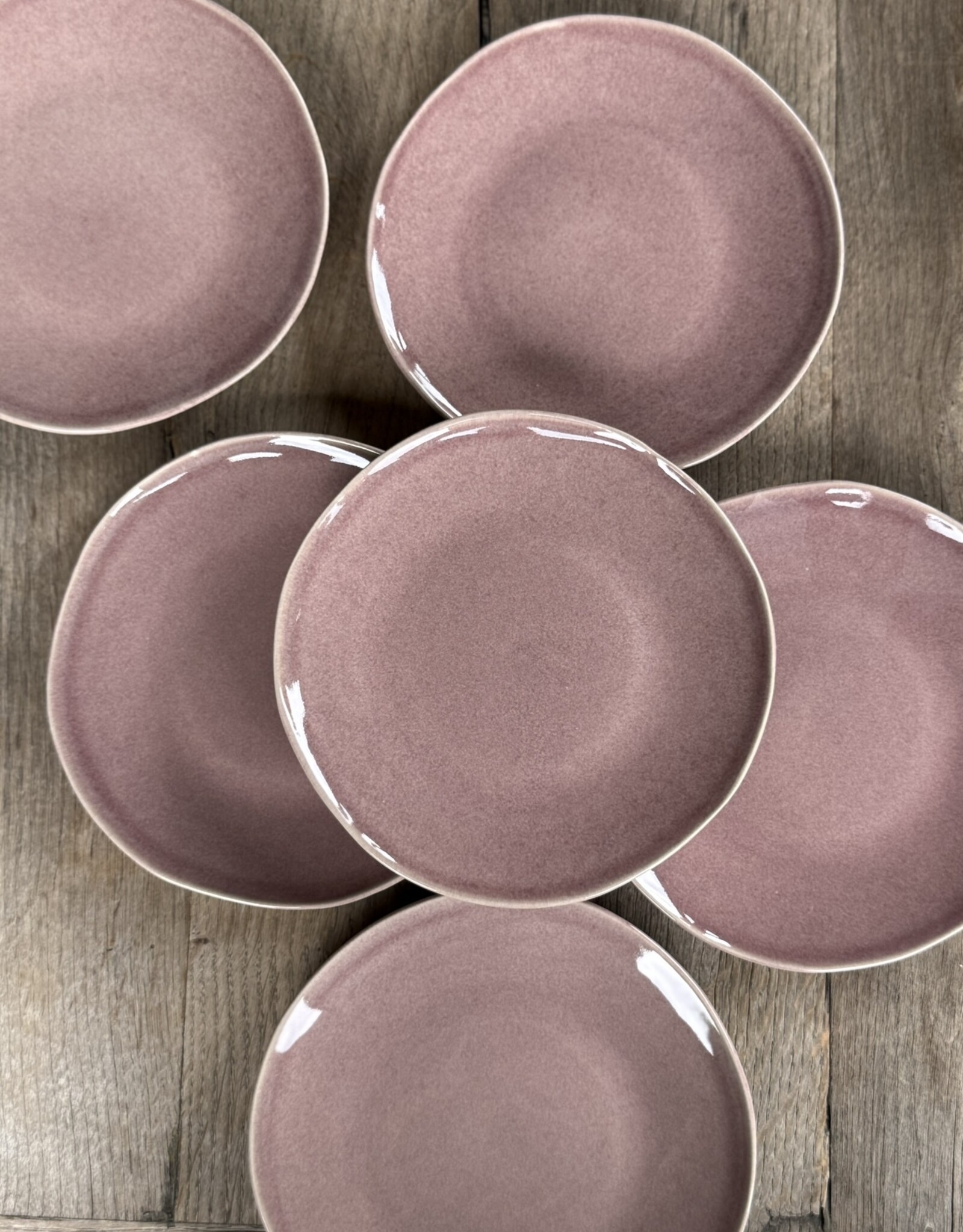 Mica decorations Gebaksbordje Racco paars - set van 6