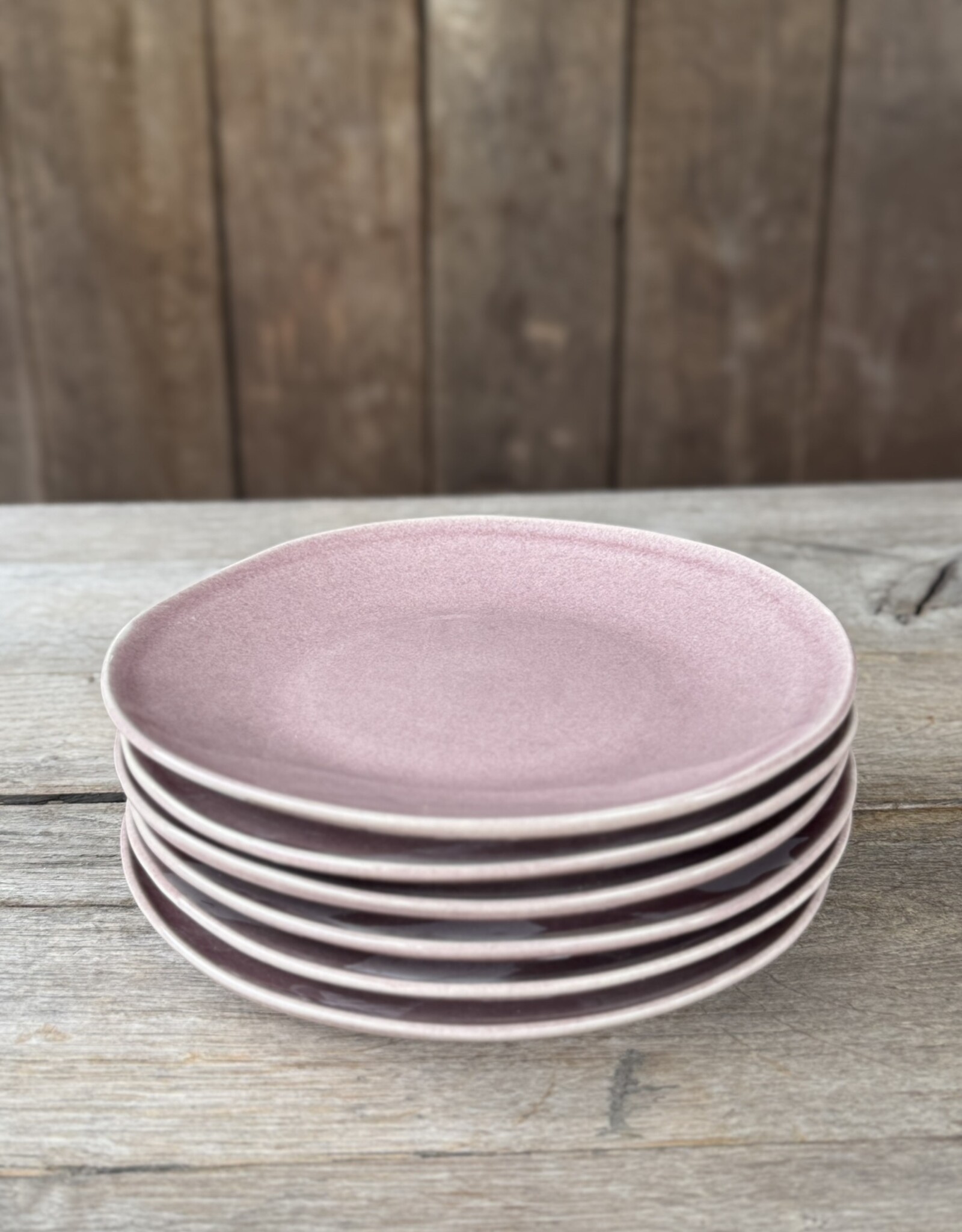 Mica decorations Gebaksbordje Racco paars - set van 6