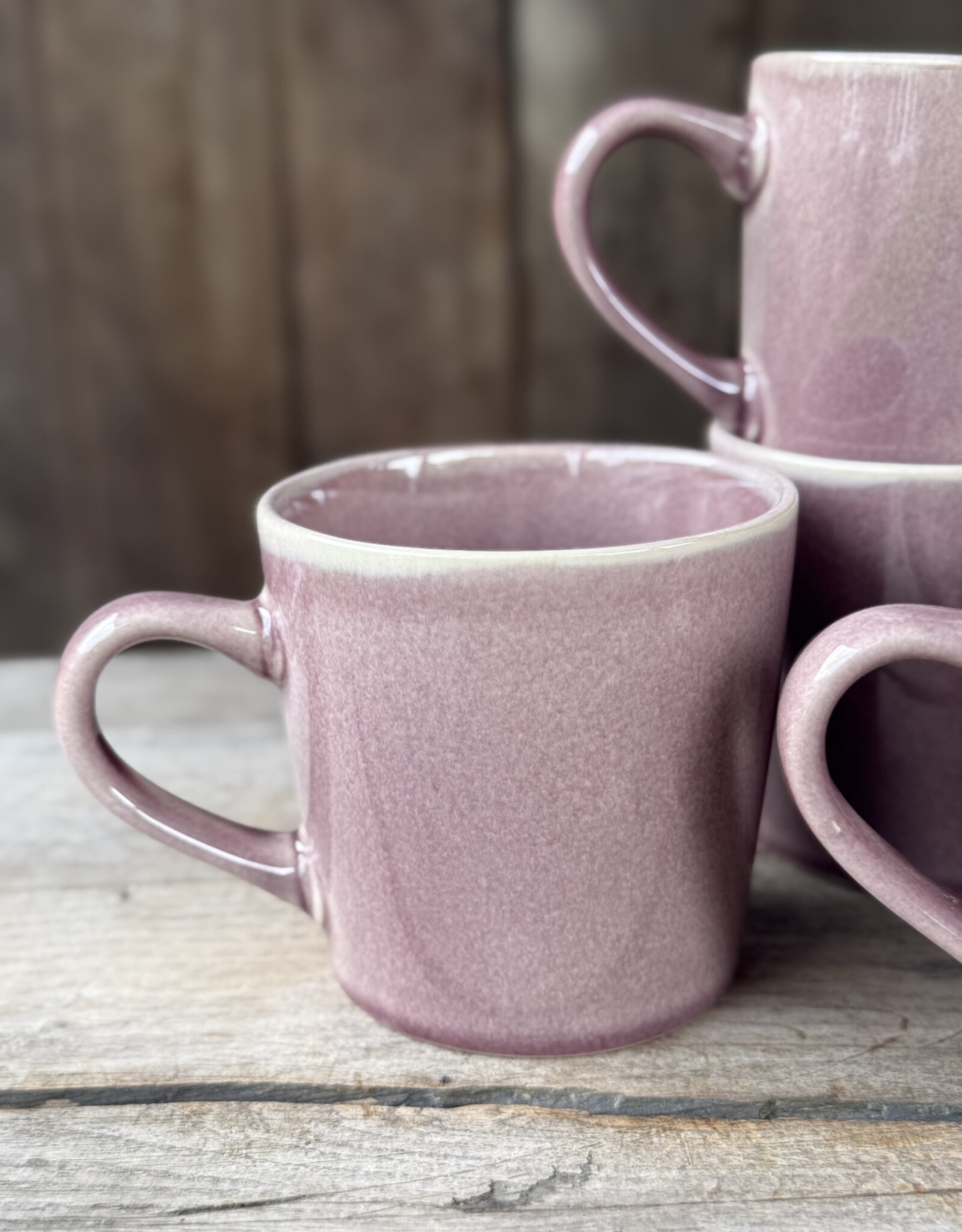 Mica decorations Soepkom  Racco  XL - set van 4  - paars