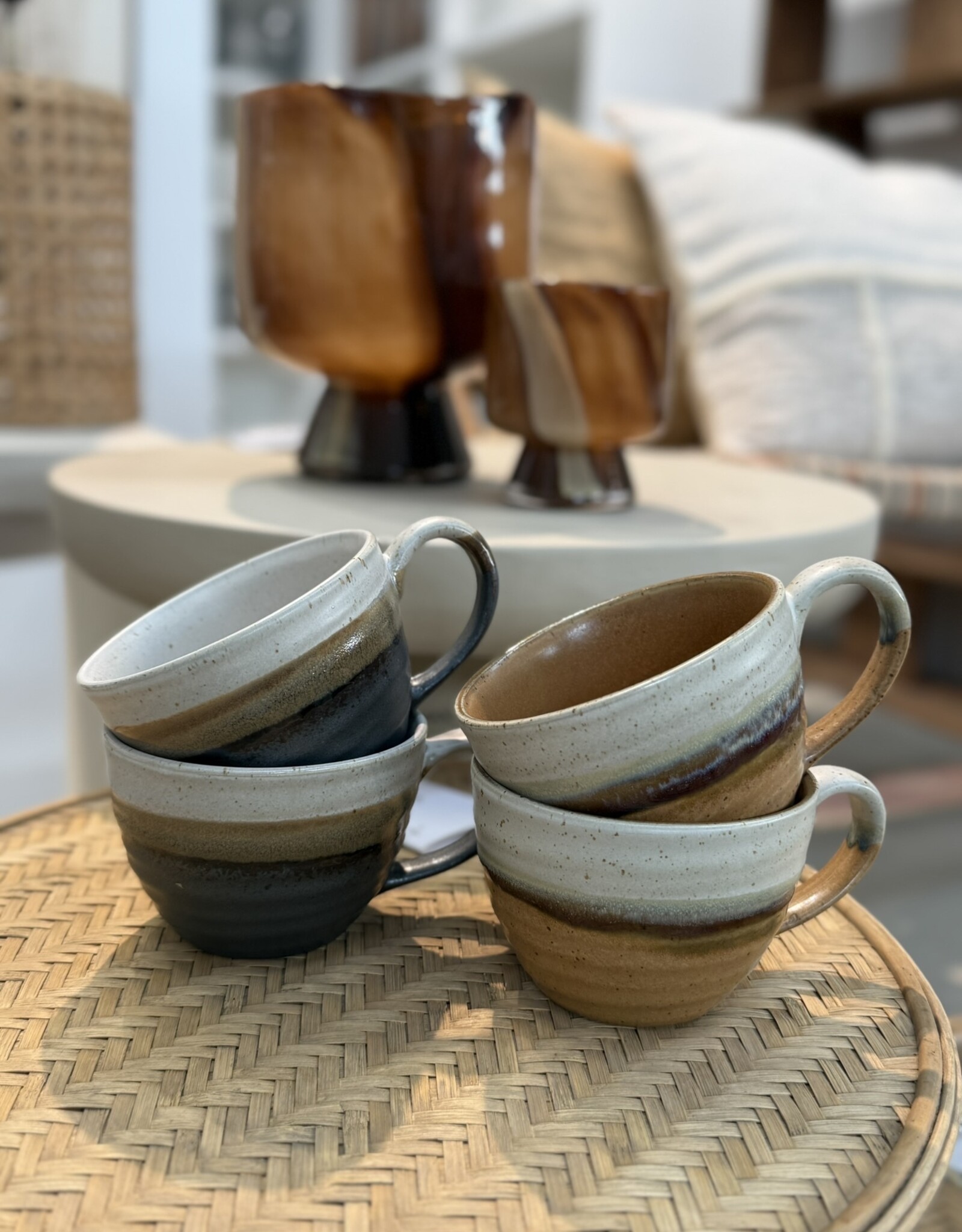 Mica decorations Soepkom Ethan met oor - set van 4