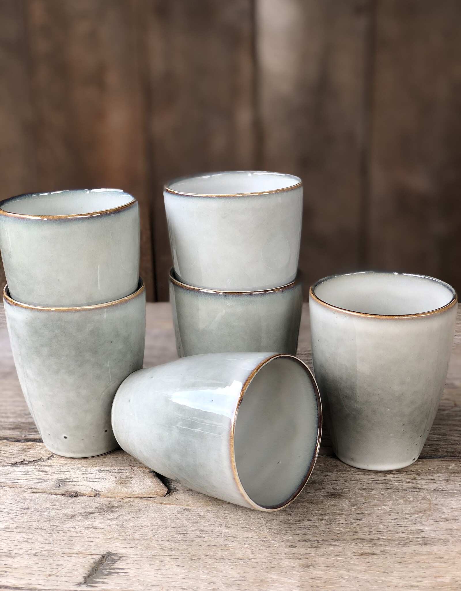Lavandoux Beker- set van 6  large - grijs