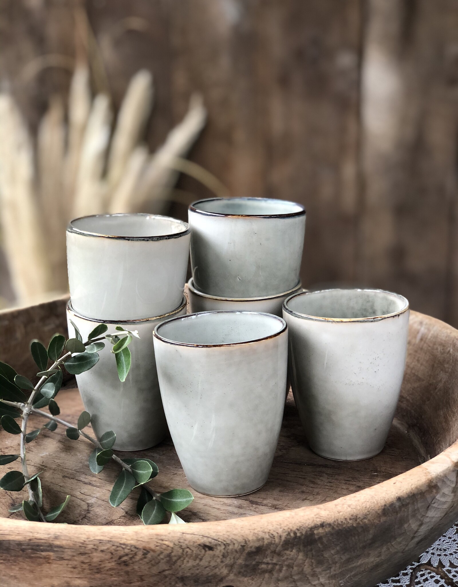 Lavandoux Beker- set van 6  large - grijs