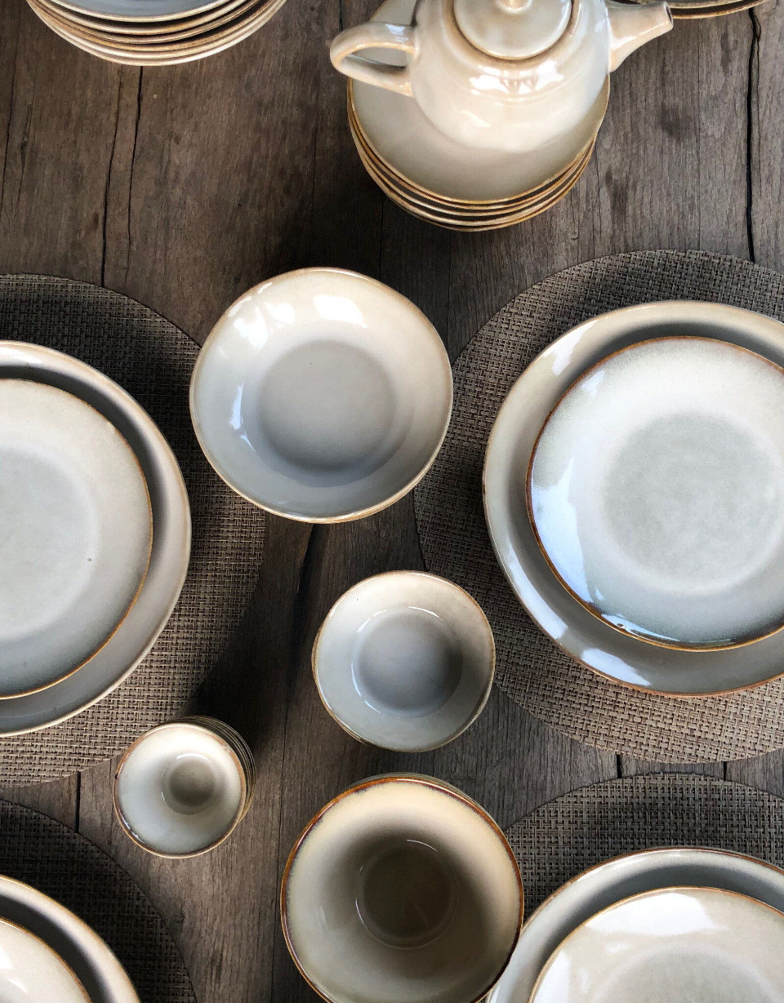 Mica decorations Eierdopje Racco beige - set van 6