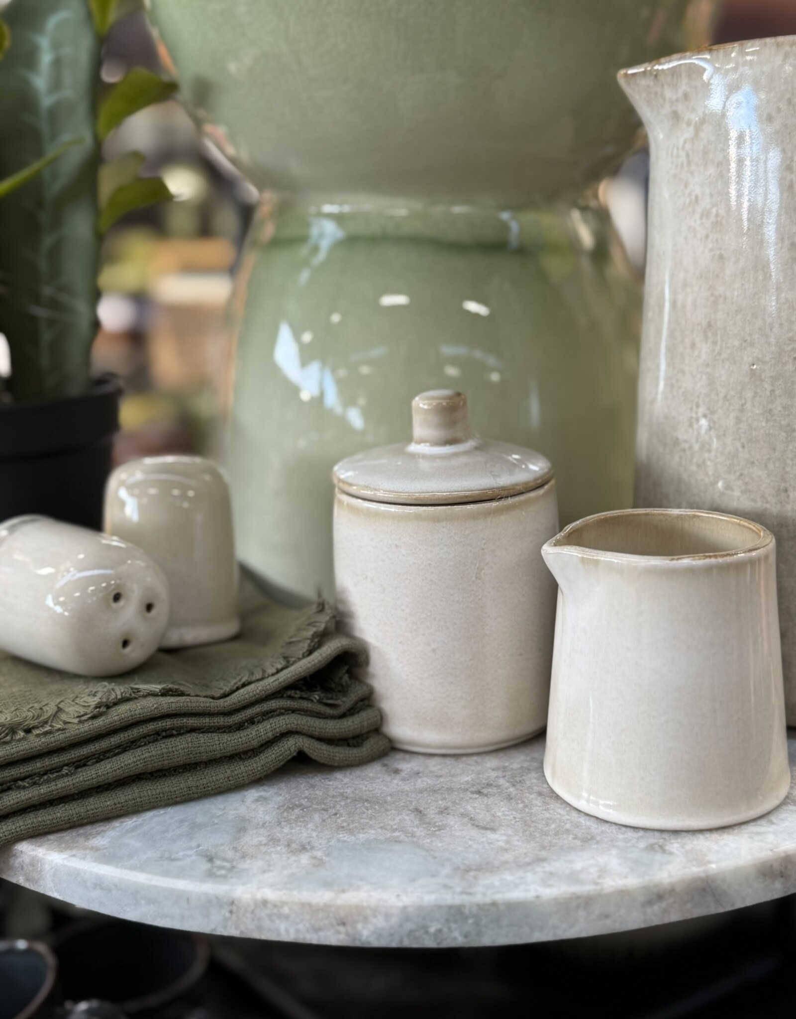 Mica decorations Eierdopje Racco beige - set van 6