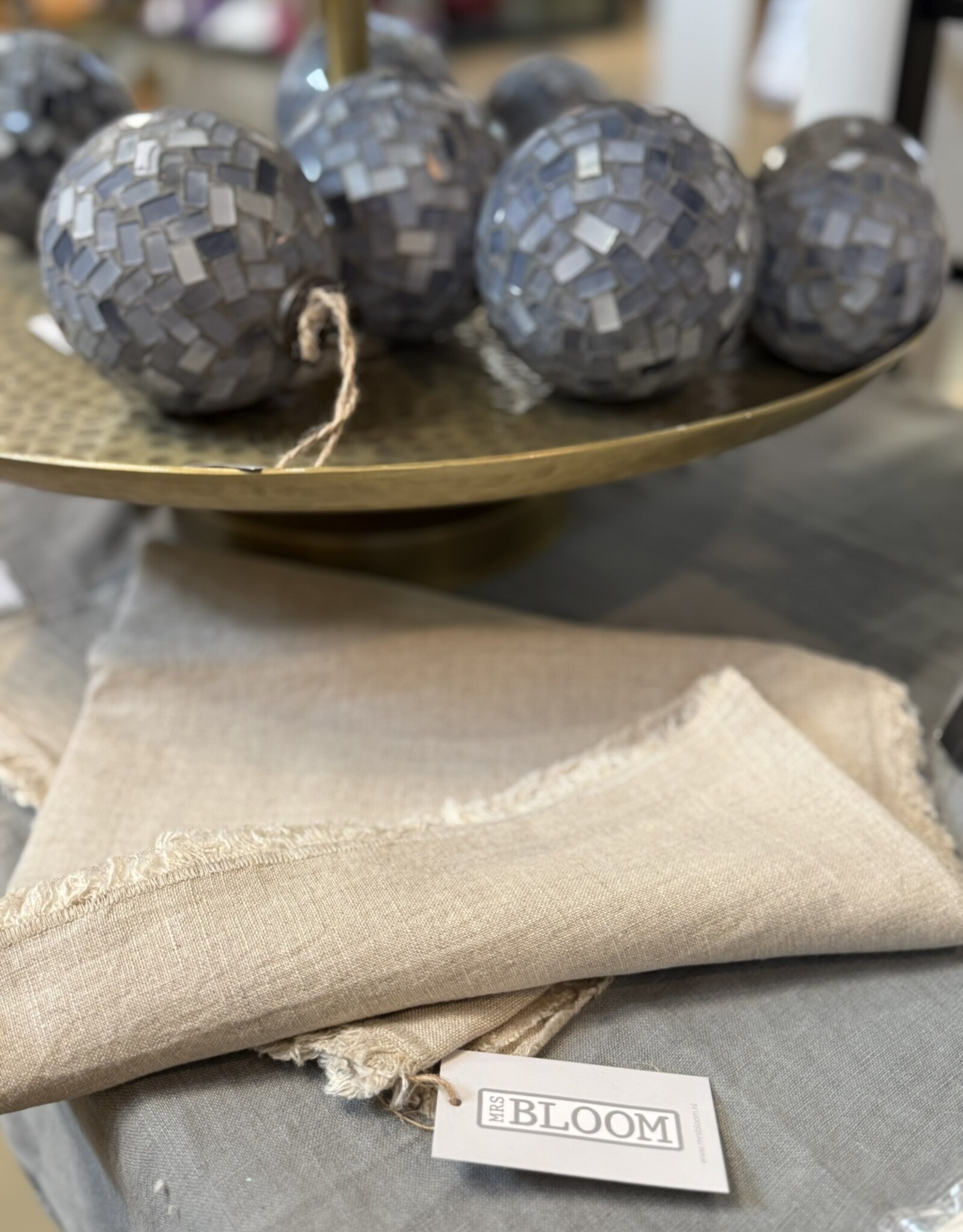 MrsBloom Tafelloper - natural linen