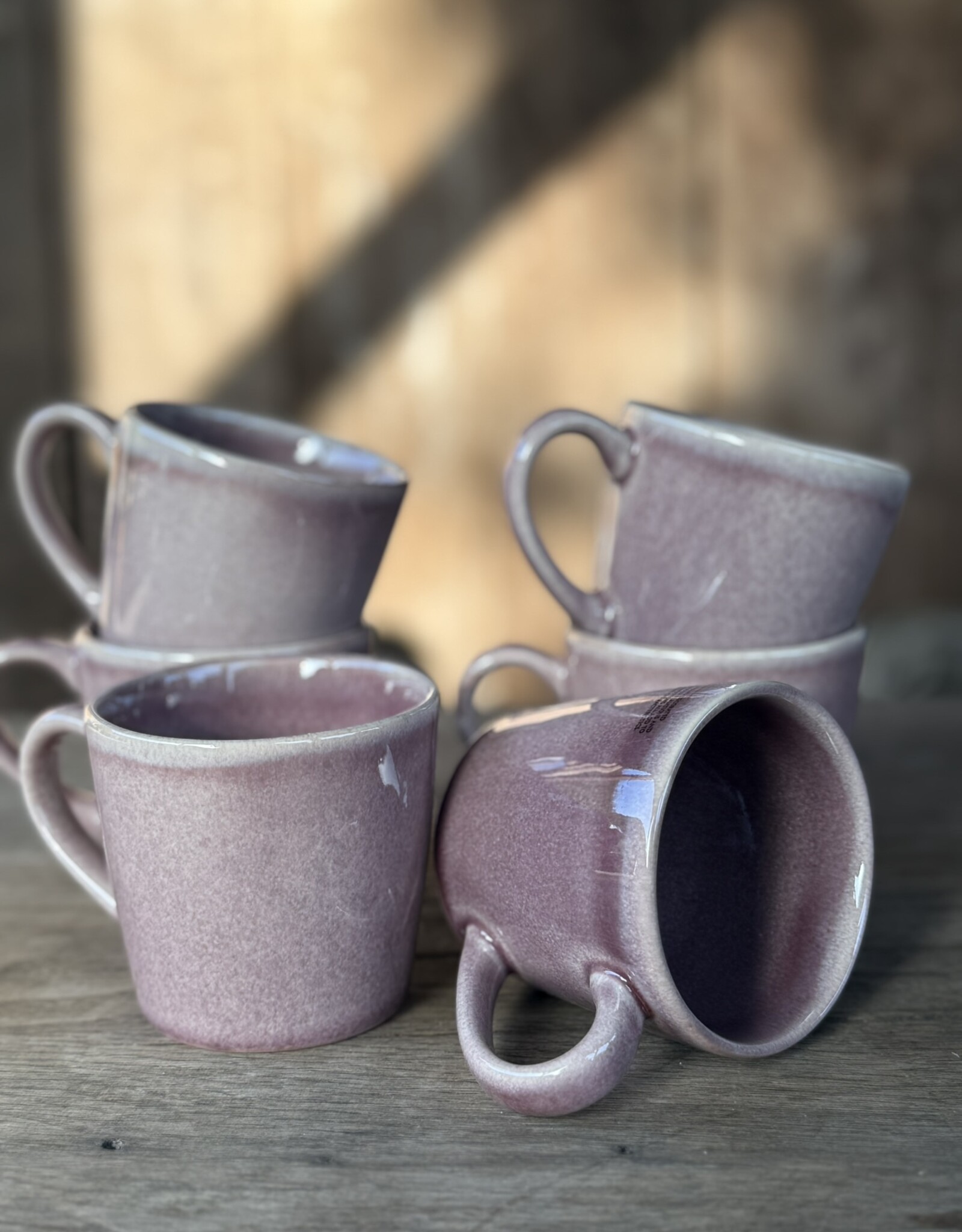 Mica decorations Koffiebeker Racco paars - set van 6