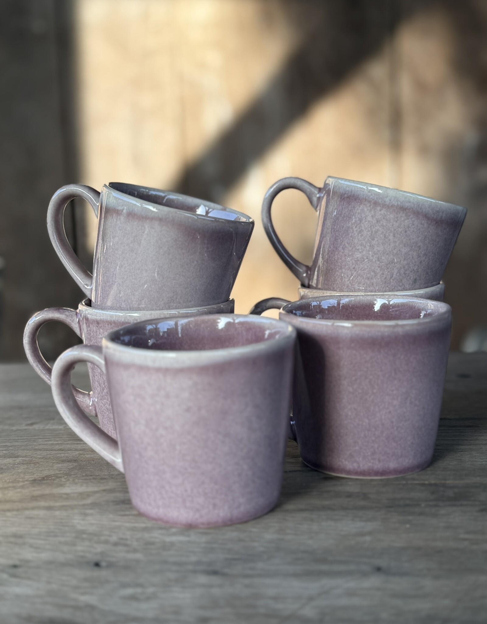 Mica decorations Koffiebeker Racco paars - set van 6