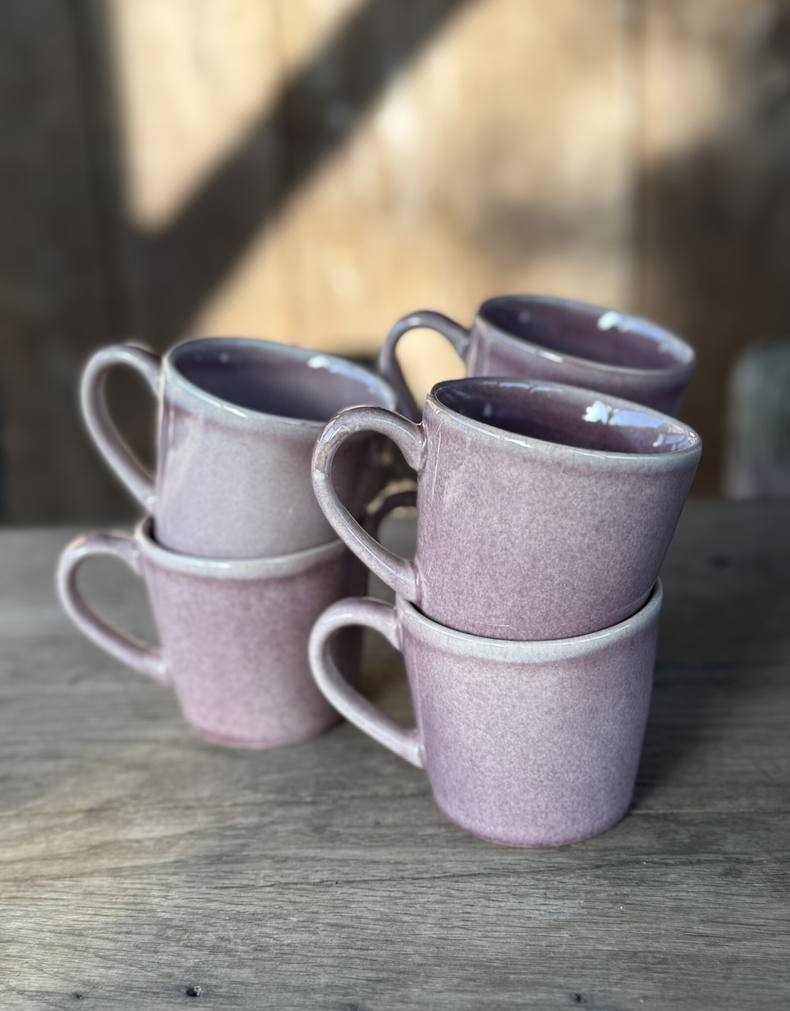 Mica decorations Koffiebeker Racco paars - set van 6