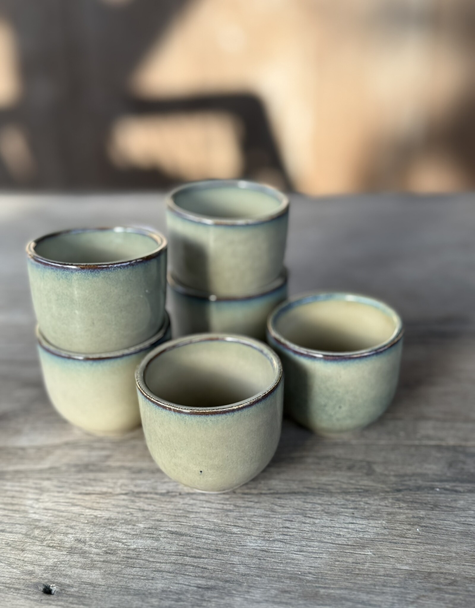 Mica decorations Eierdopje Tabo - 6 stuks -  beige