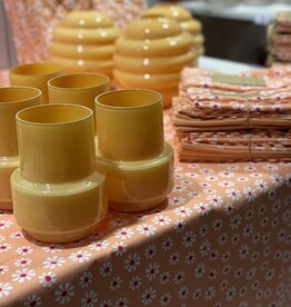 Linen & More Tafellaken  'Daisy Flowers' - oranje