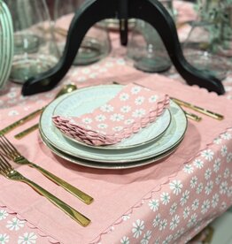 Linen & More Tafellaken  'Daisy Flowers' - roze