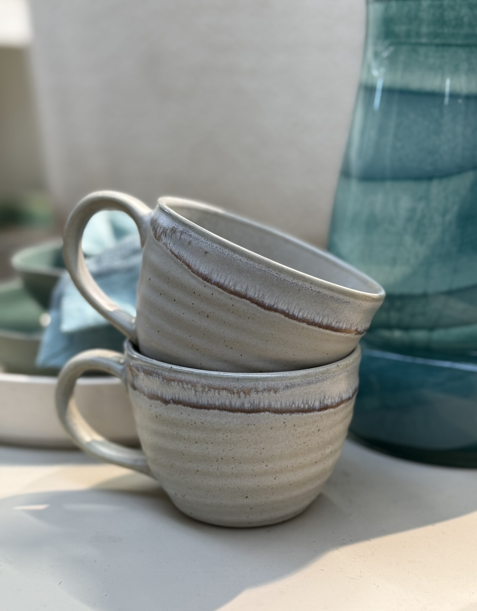 Mica decorations Soepkom Ethan met oor - set van 4