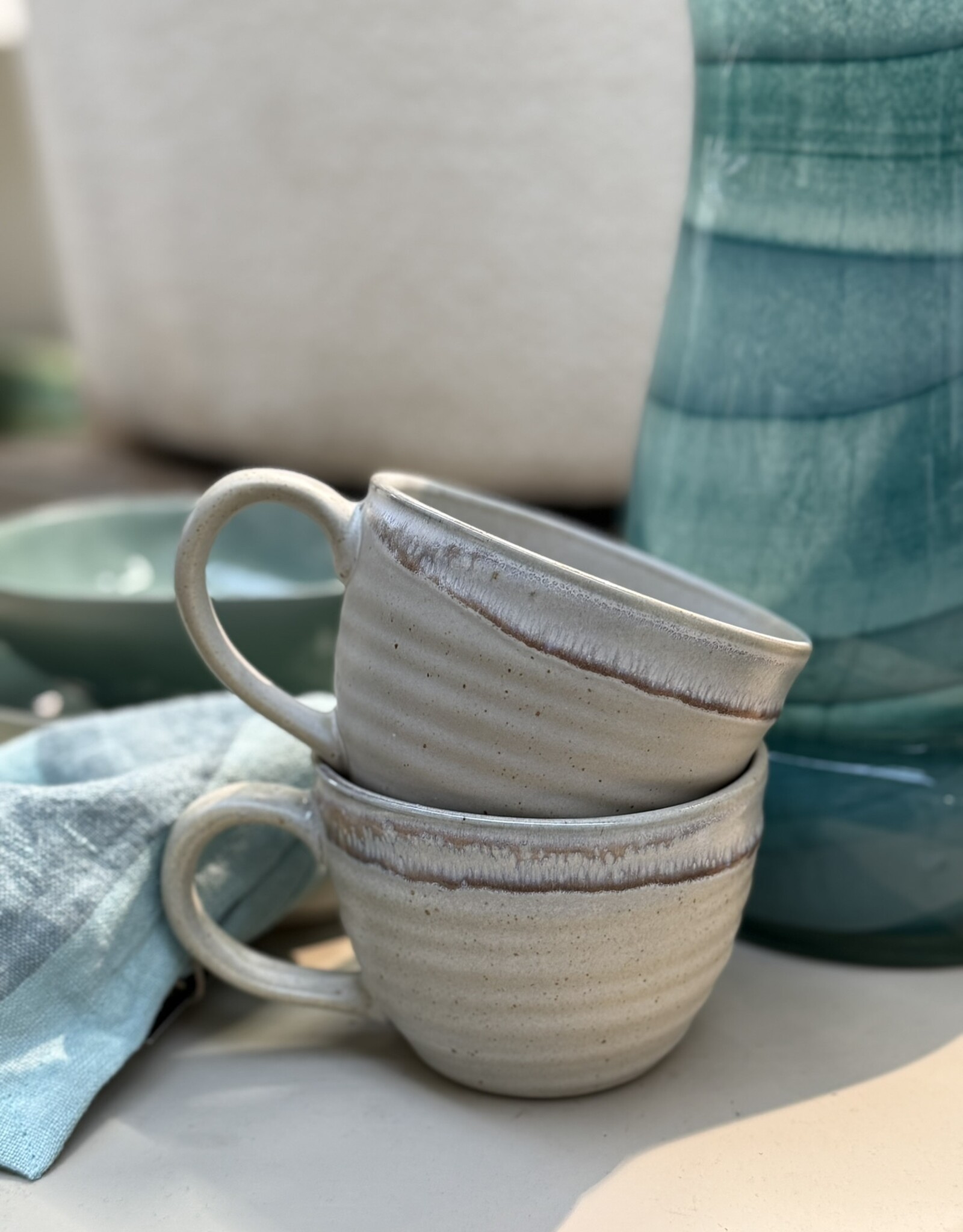 Mica decorations Soepkom Ethan met oor - set van 4