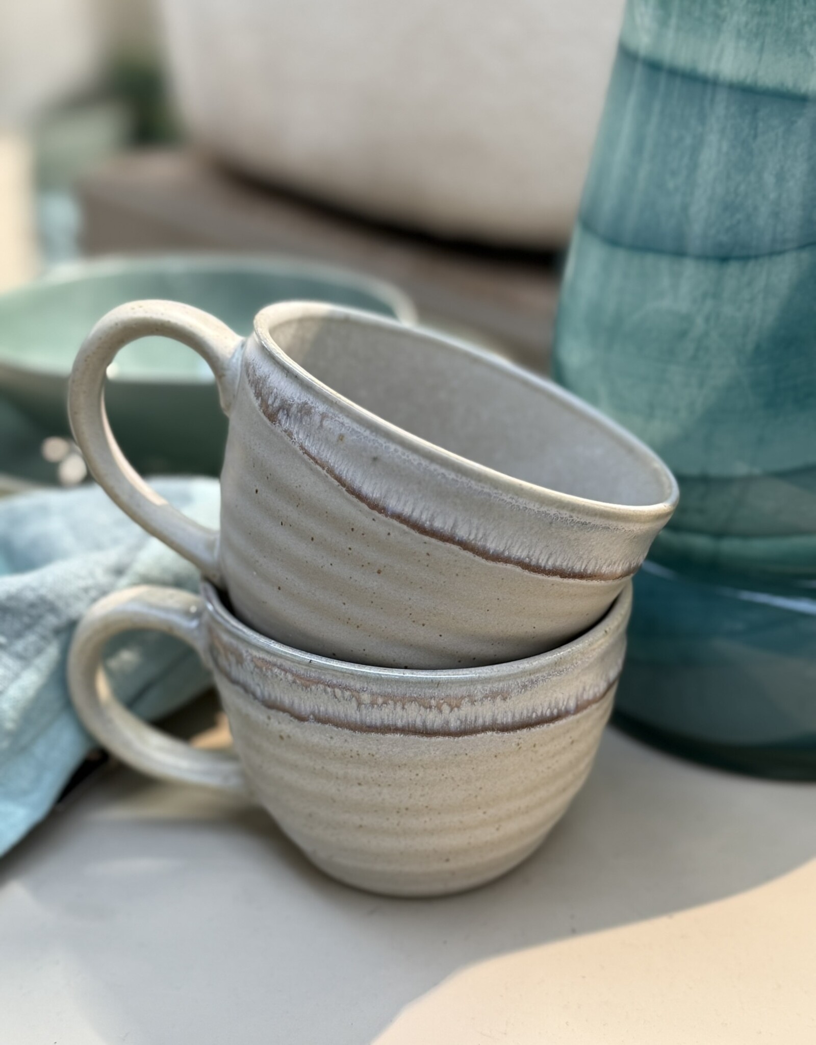 Mica decorations Soepkom Ethan met oor - set van 4