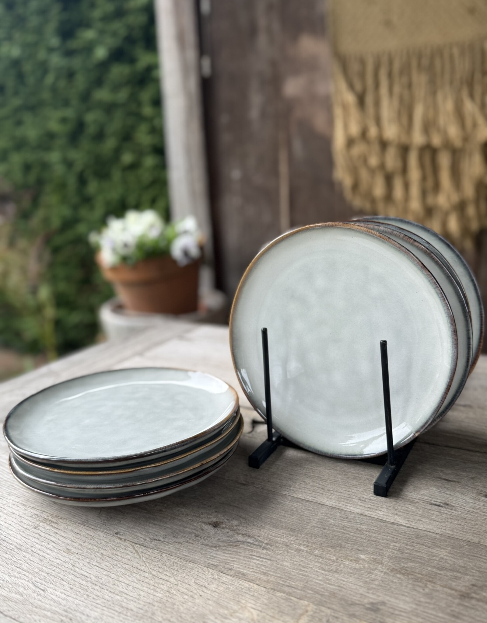 Mica decorations Ontbijtbord  Tabo - set van  6 - grijs