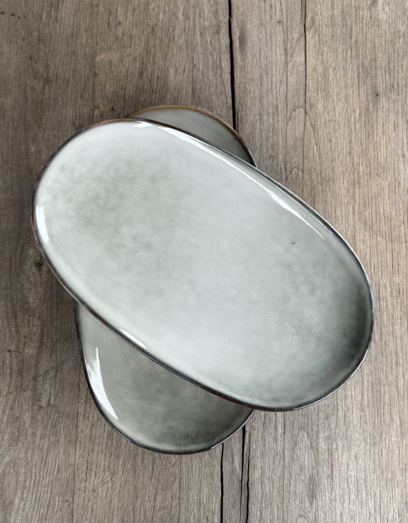 Mica decorations Ovale schaal Tabo - grijs