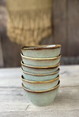 Mica decorations Schaaltje Tabo -11,5 cm - set van 6 - groen