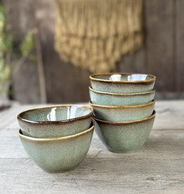 Mica decorations Schaaltje Tabo - 11,5 cm -set van 6 - groen