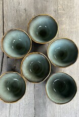 Mica decorations Schaaltje Tabo -11,5 cm - set van 6 - groen