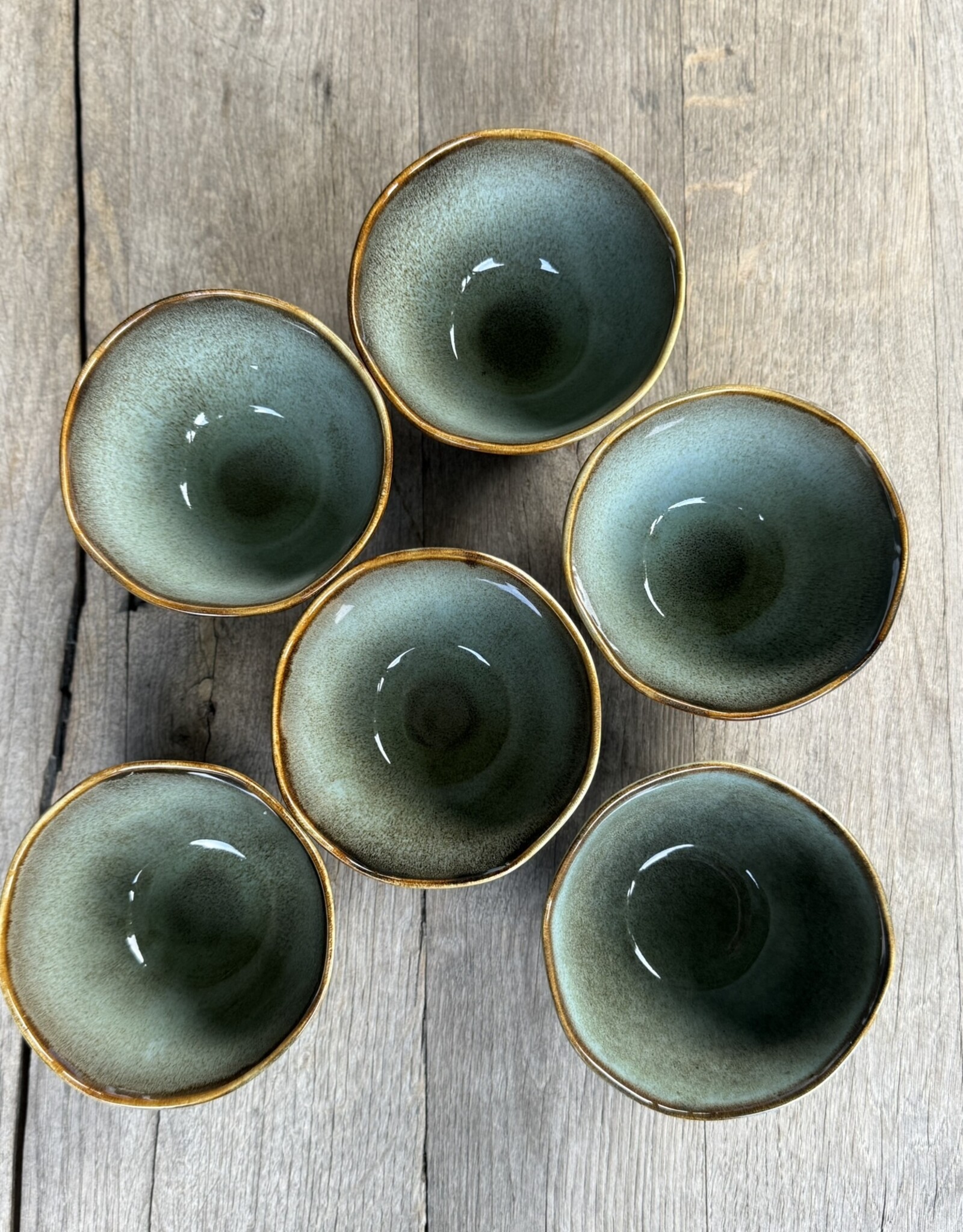 Mica decorations Schaaltje Tabo -11,5 cm - set van 6 - groen