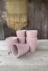 Mica decorations Koffiebeker Racco paars large - set van 6