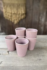 Mica decorations Koffiebeker Racco paars large - set van 6